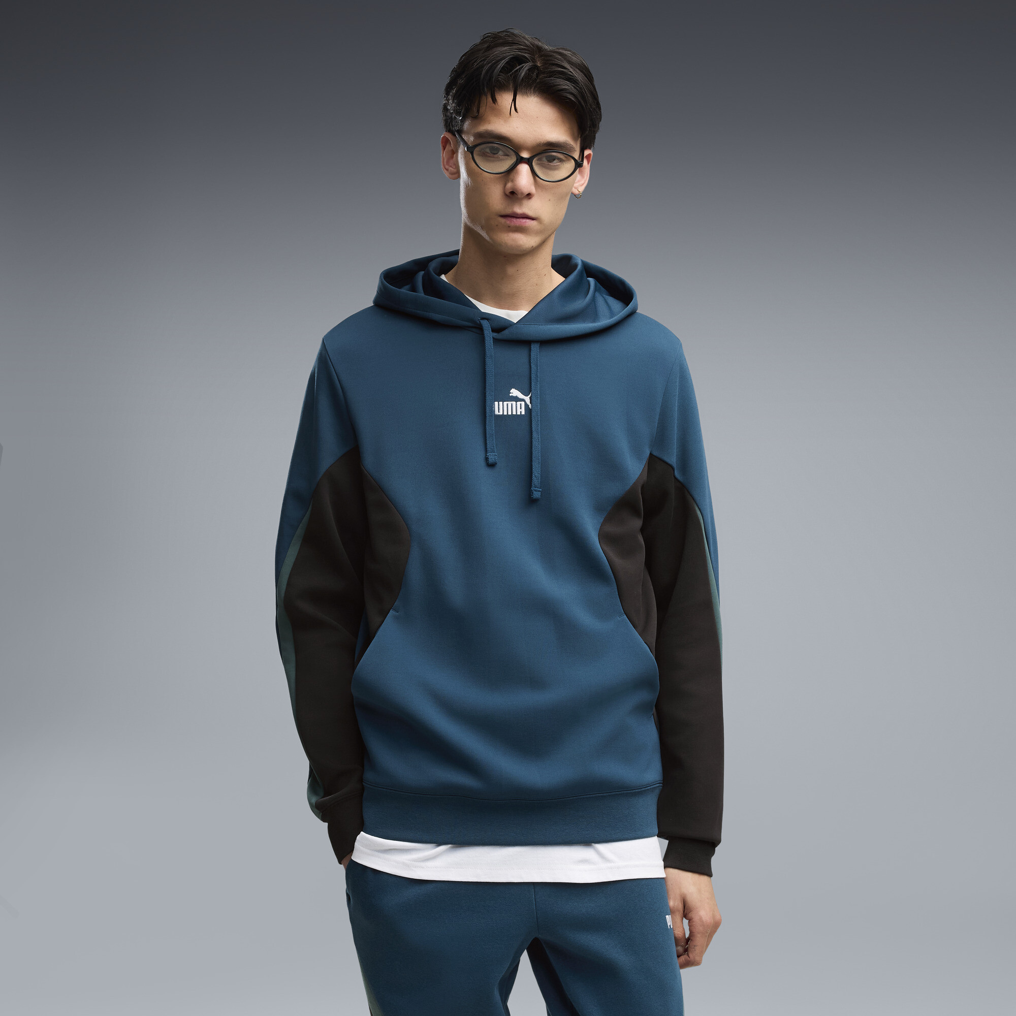 PUMA Essentials Colourblock Hoodie Herren, Kleidung, Blau, S