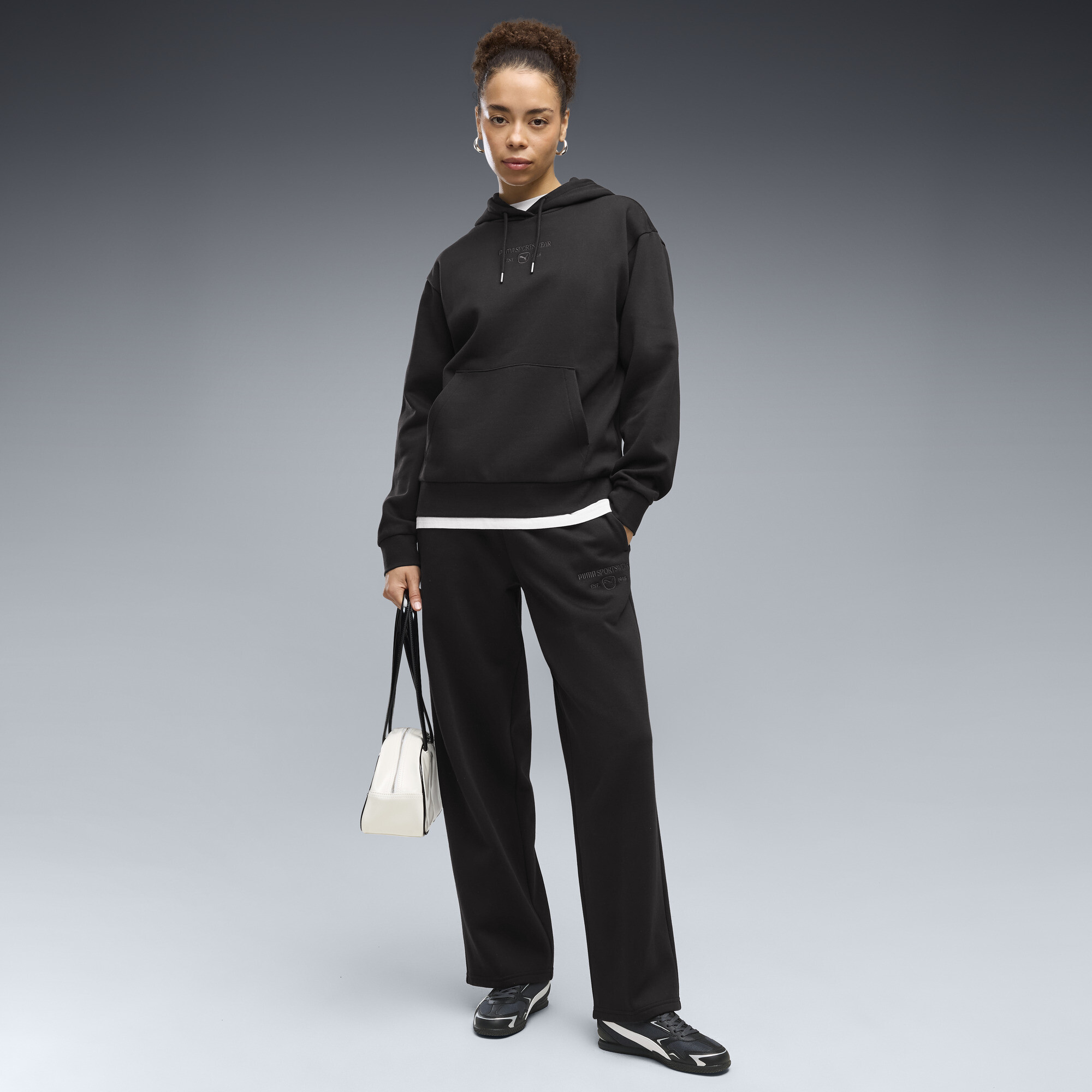 PUMA Class Fleecehose mit geradem Bein Damen, Kleidung, Schwarz, S