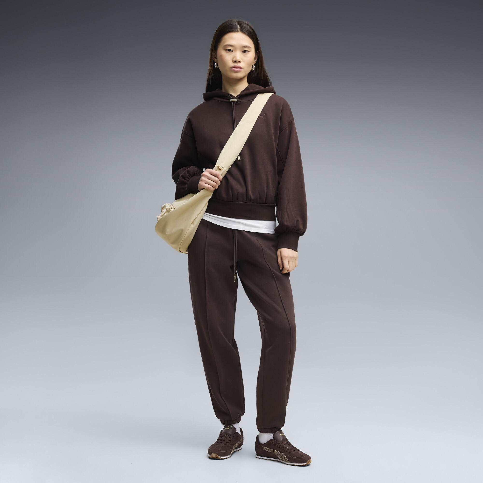 PUMA HER Fleece Hose Damen, Kleidung, Braun, M
