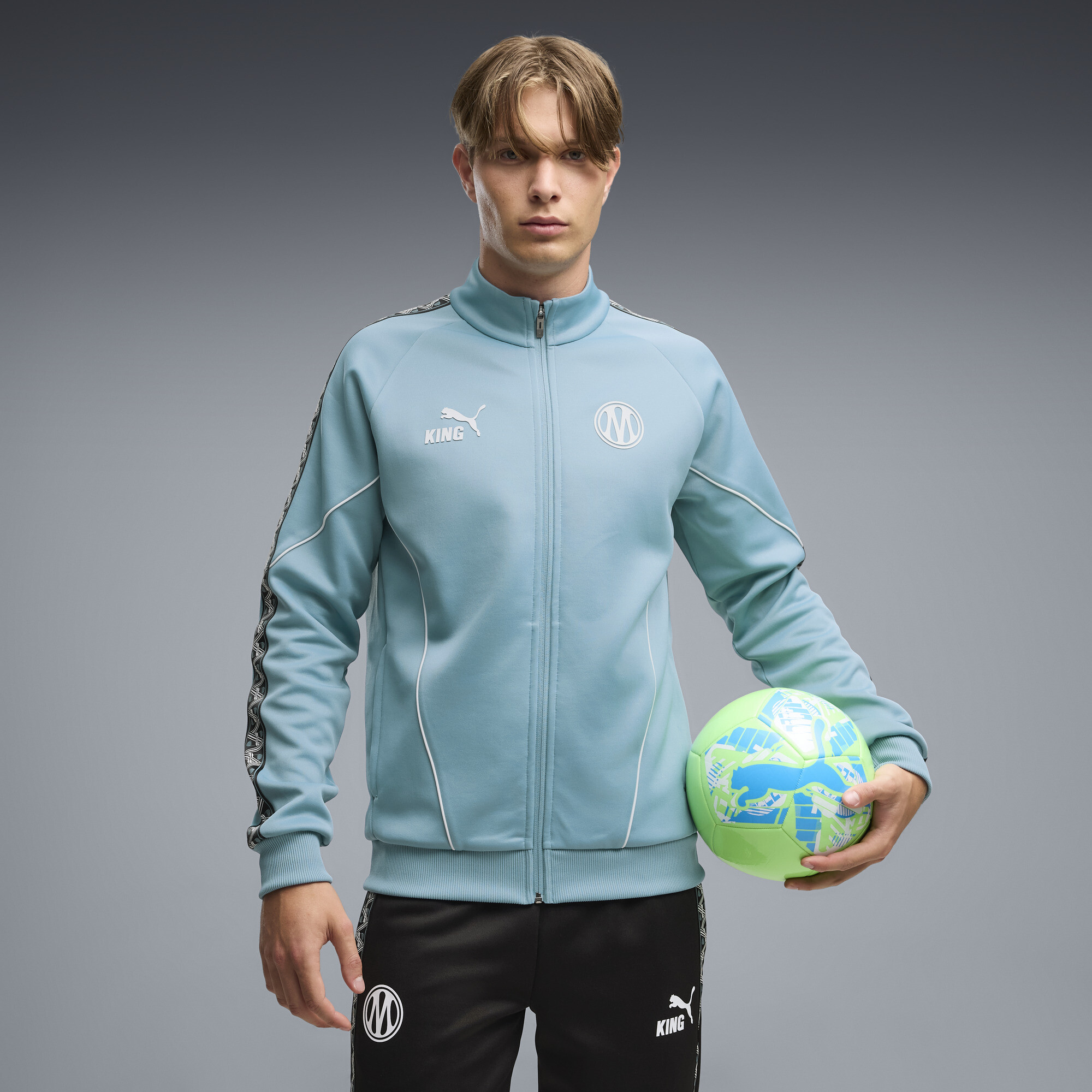 PUMA Olympique de Marseille KING Anthem Jacke mit Reißverschluss Herren, Accessoires, Blau, S