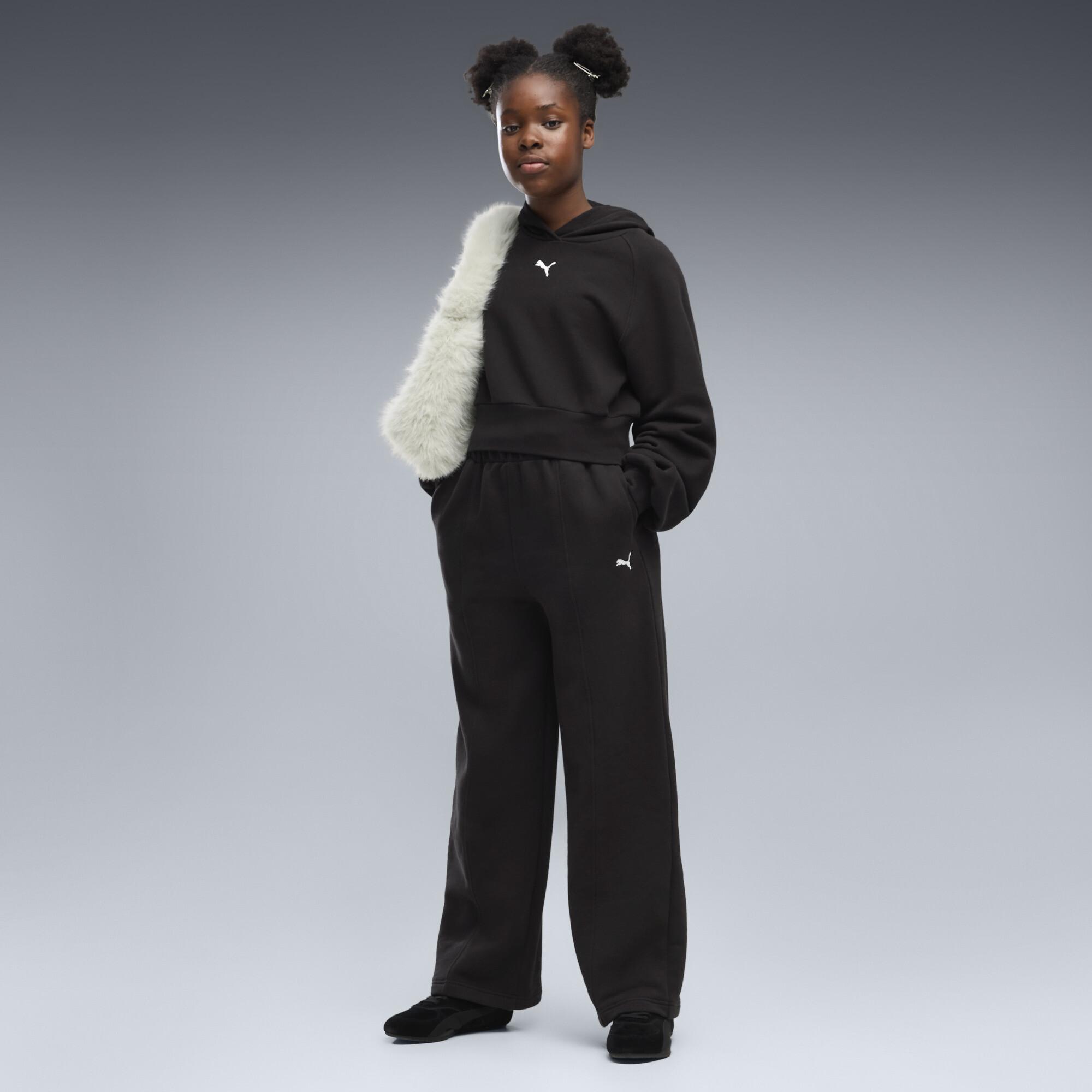 PUMA Essentials Relaxed Slouchy Pintuck Hose Teenager, Accessoires, Schwarz, 7-8Y