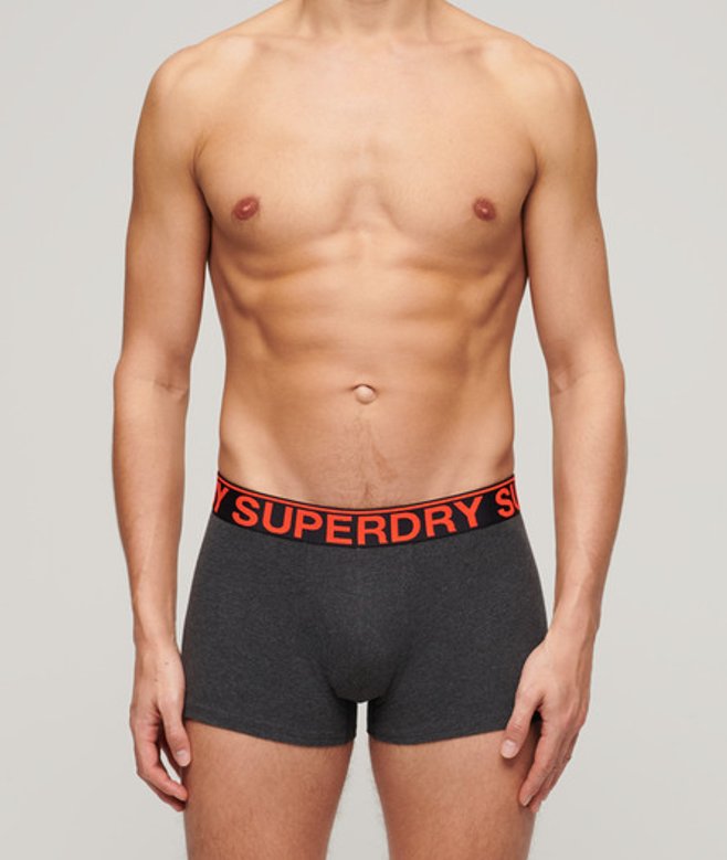 Superdry Herren Hipster aus Bio-baumwolle im 3er-Pack Grau - Größe: XL