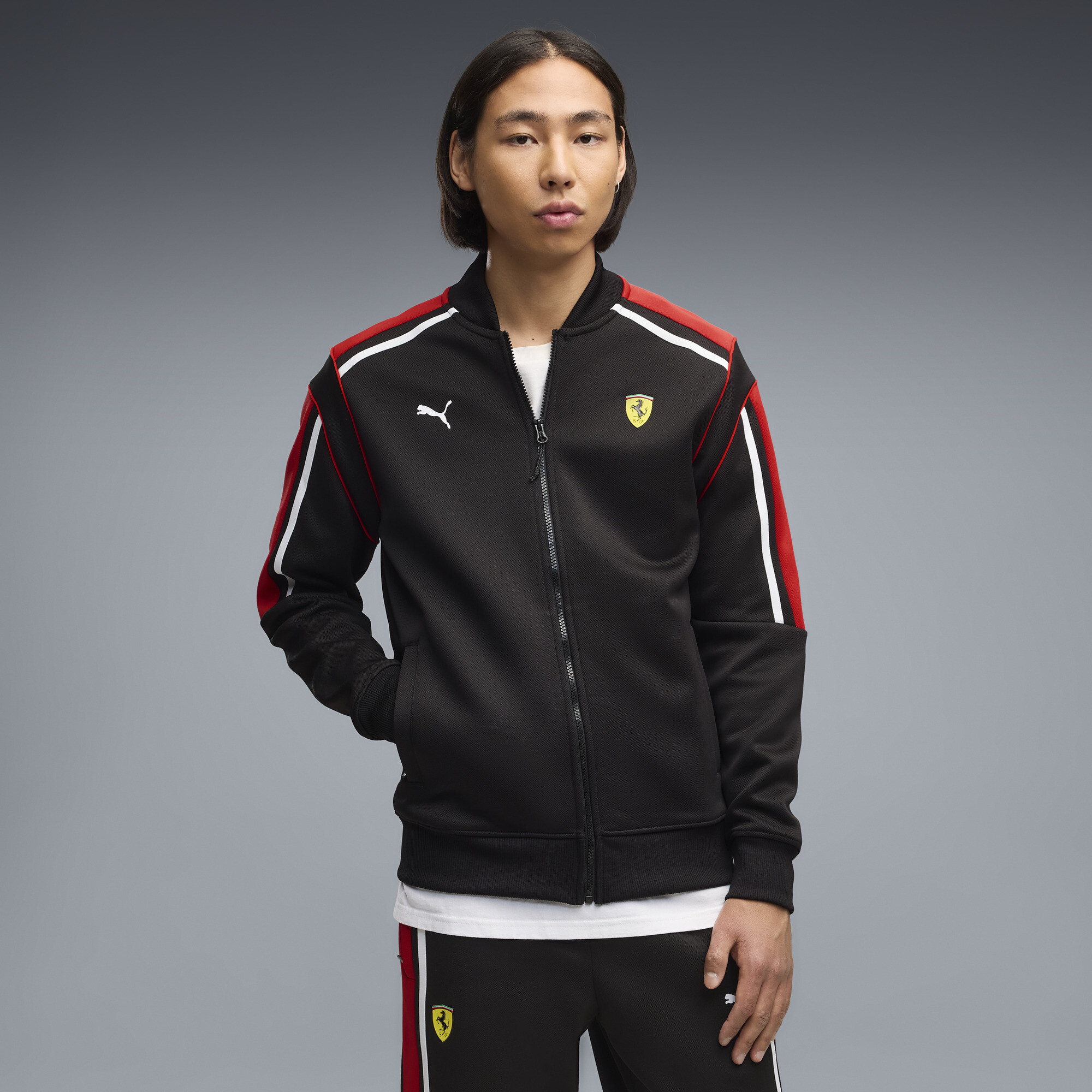 PUMA Scuderia Ferrari MT7 Trainingsjacke Herren, Kleidung, Schwarz, XS