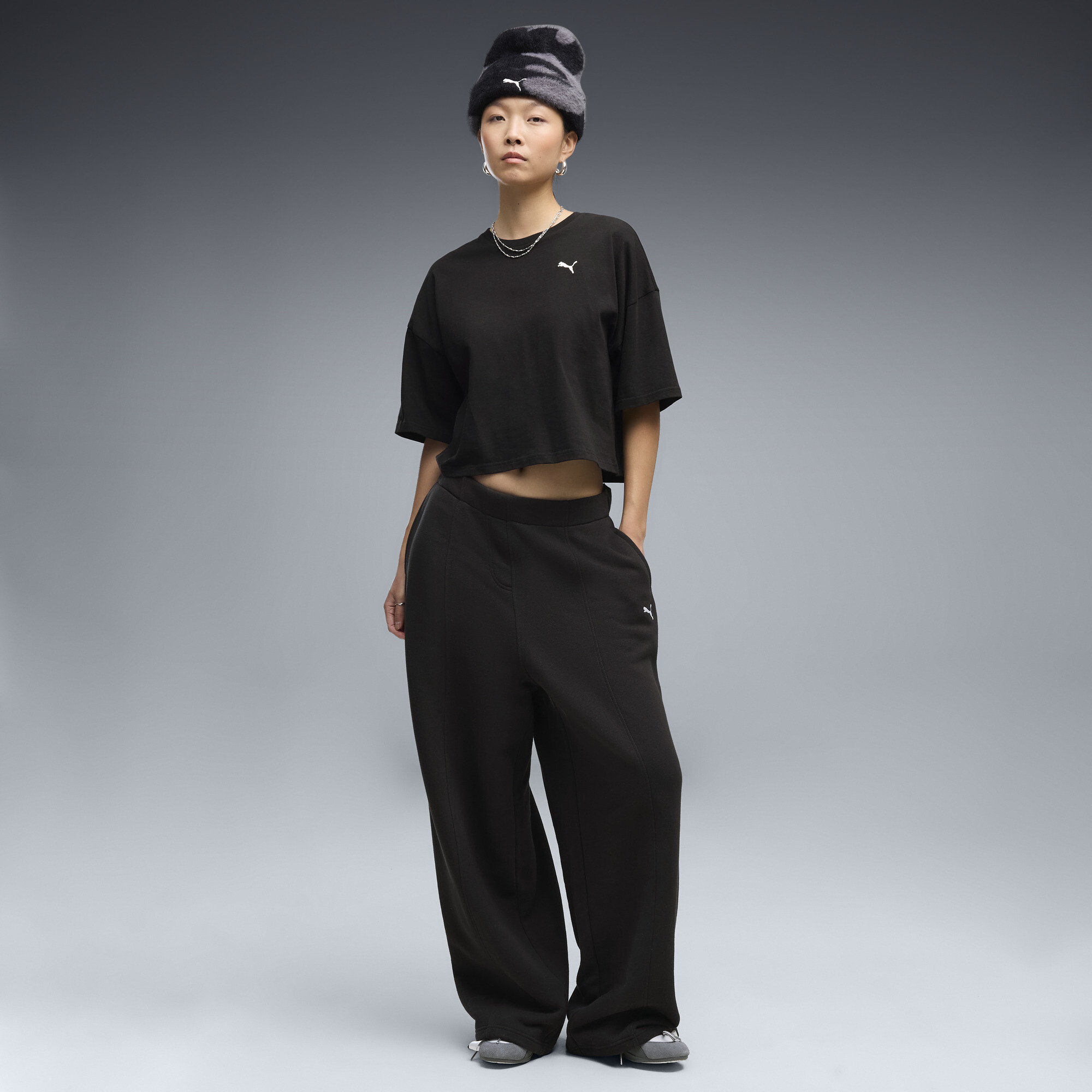 PUMA Essentials Slouchy Pintuck Oversized Hose Damen, Kleidung, Schwarz, XL