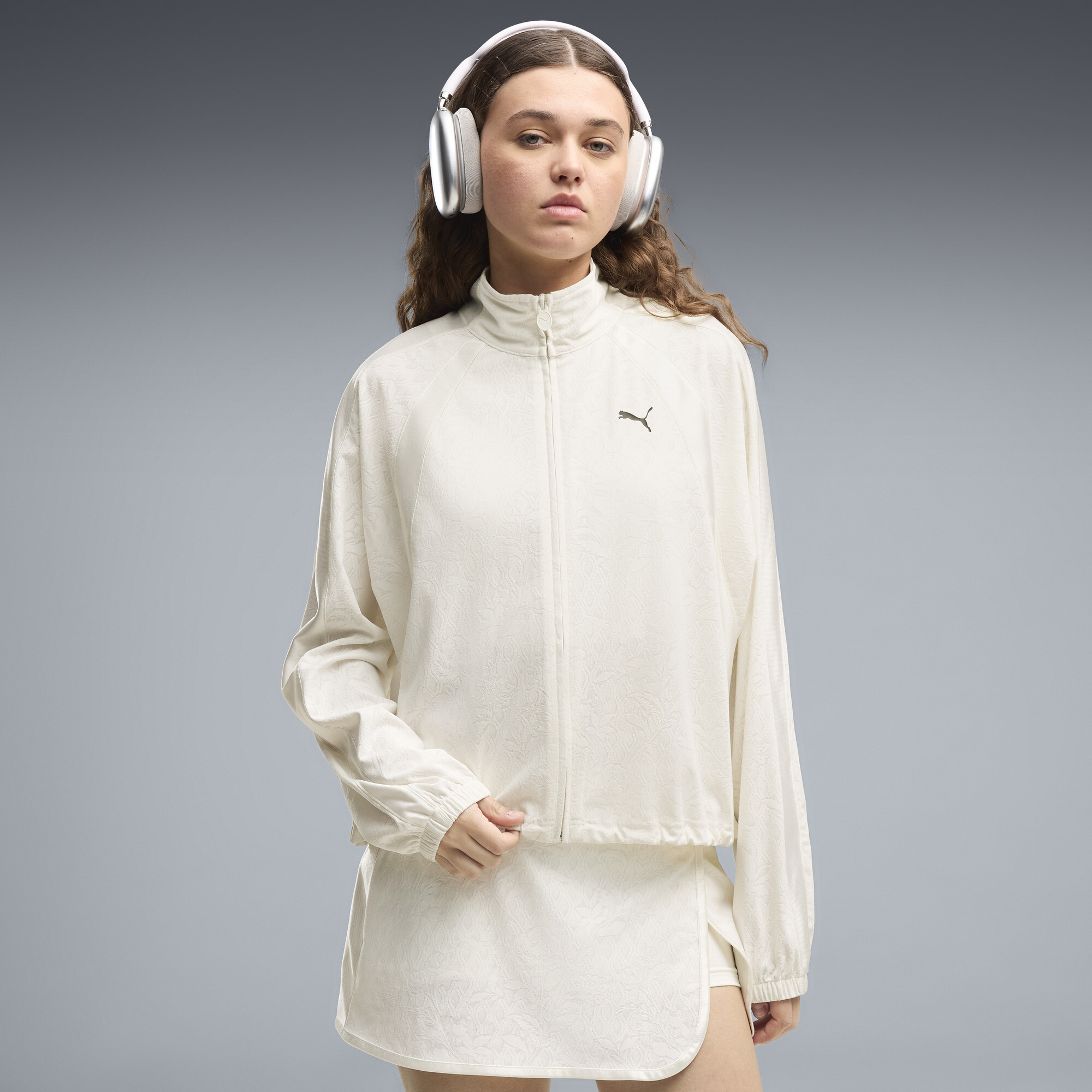 PUMA Lace Pack T7 Relaxed Trainingsjacke Damen, Kleidung, Weiß, L