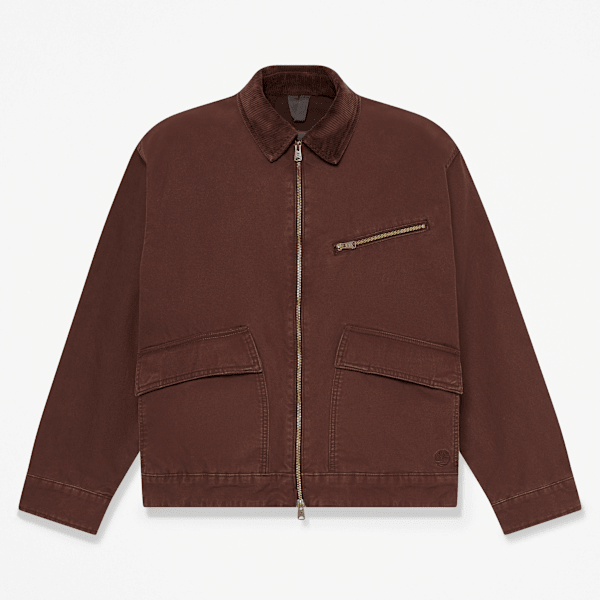 Timberland - Giacca in Tela Strafford da Uomo in marrone scuro, Uomo, marrone, Taglia: L