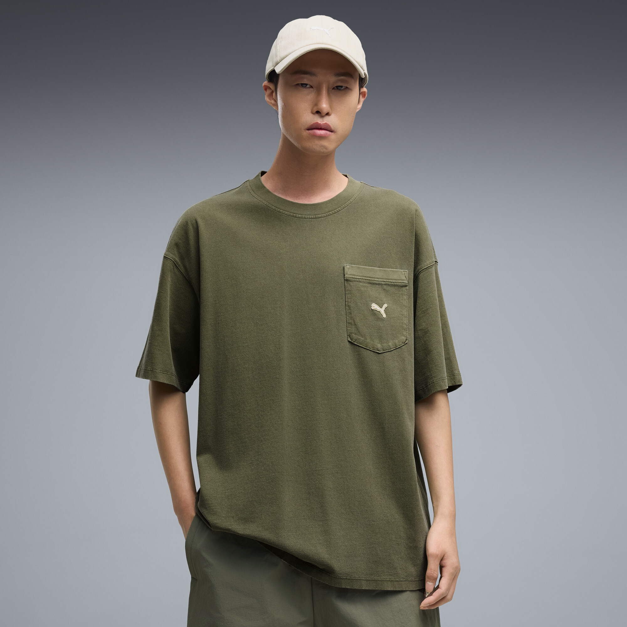 PUMA Select Essentials Wash Oversized T-Shirt Herren, Kleidung, Grün, XXL