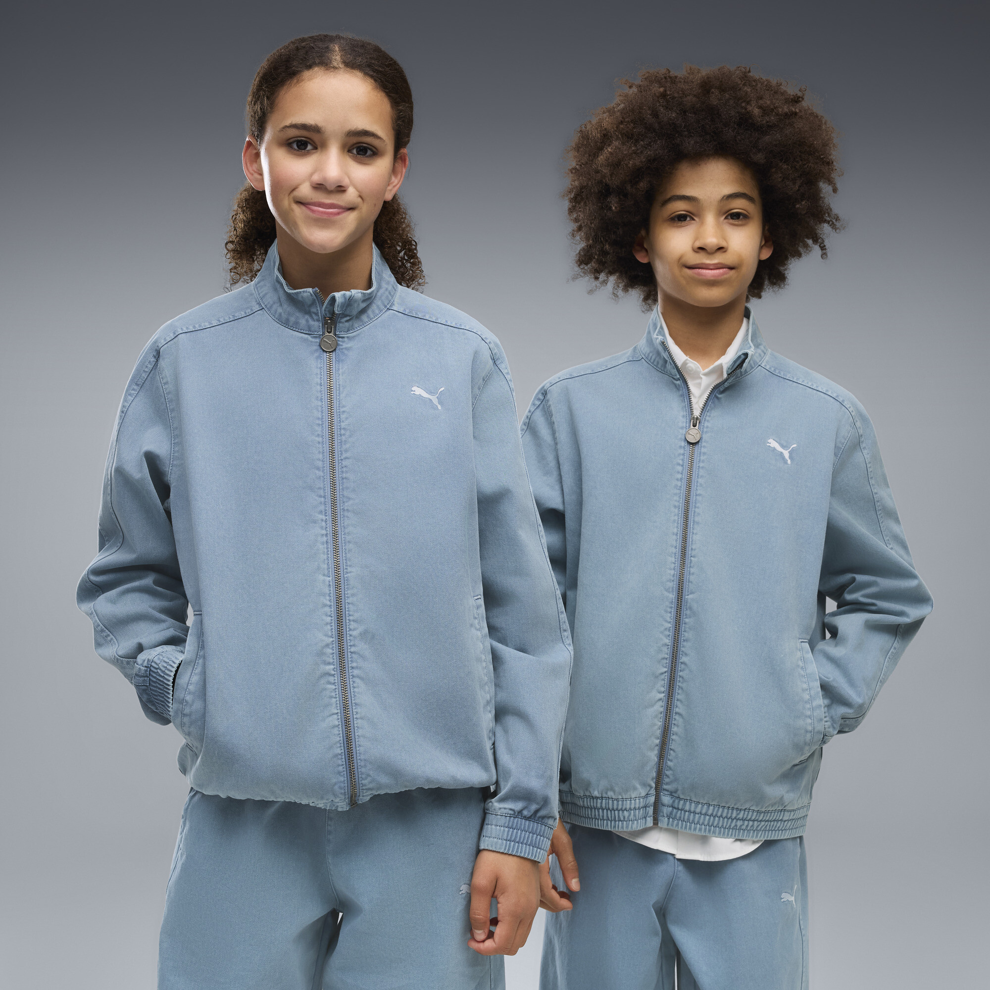 PUMA T7 Relaxed Washed Twill Full-Zip Jacke Teenager, Accessoires, Blau, 9-10Y
