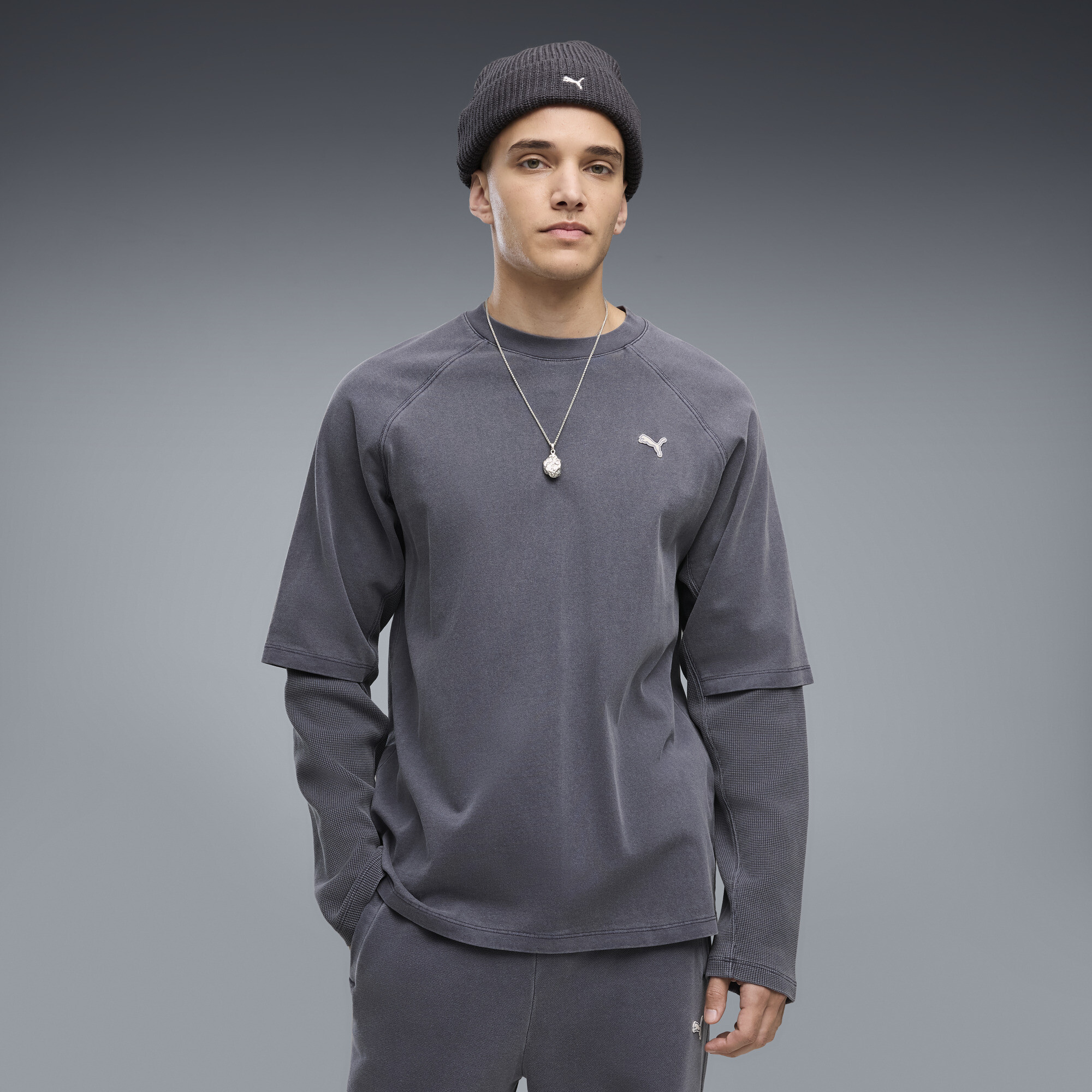 PUMA Select Essentials Double Layer T-Shirt Herren, Accessoires, Grau, XXL