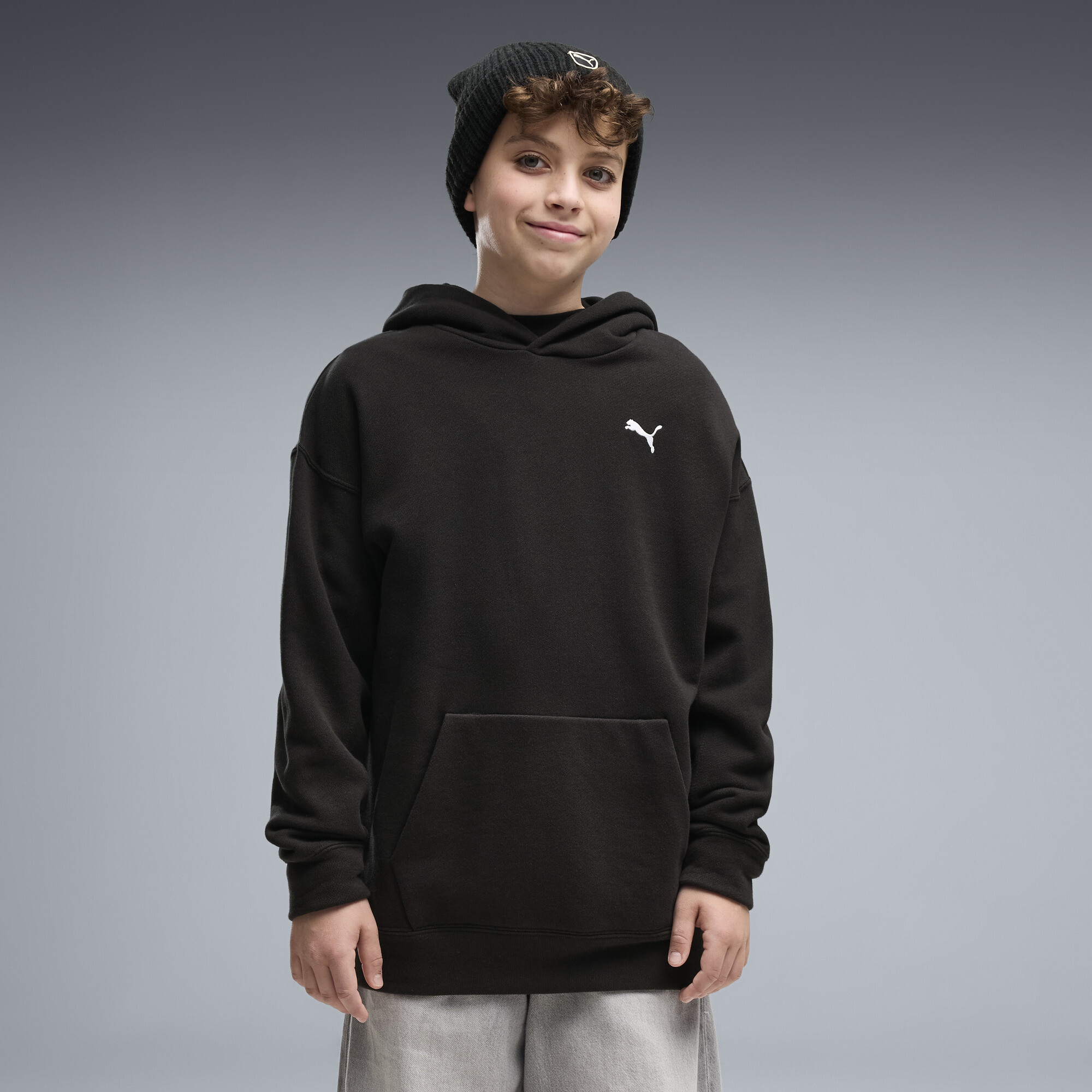 PUMA Essentials Oversized Boxy Hoodie Teenager, Kleidung, Schwarz, 7-8Y