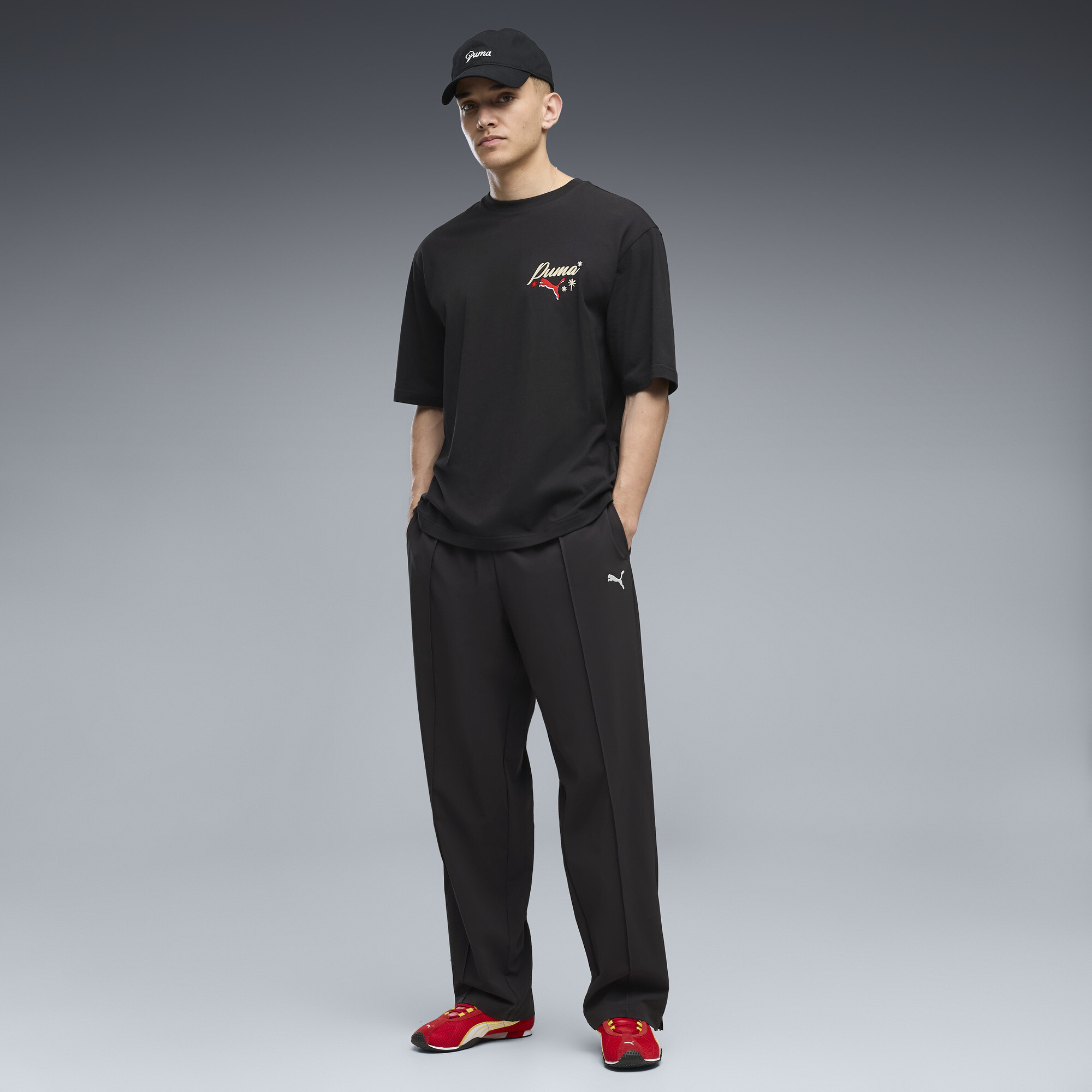 PUMA Essentials 4-Way Stretch Stacked Relaxed Hose Herren, Kleidung, Schwarz, M