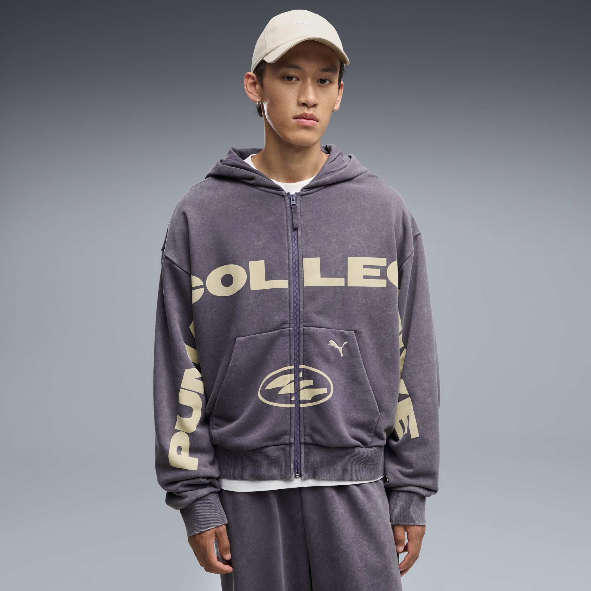 PUMA Graphic Kapuzenjacke Unisex, Accessoires, Grau, XS
