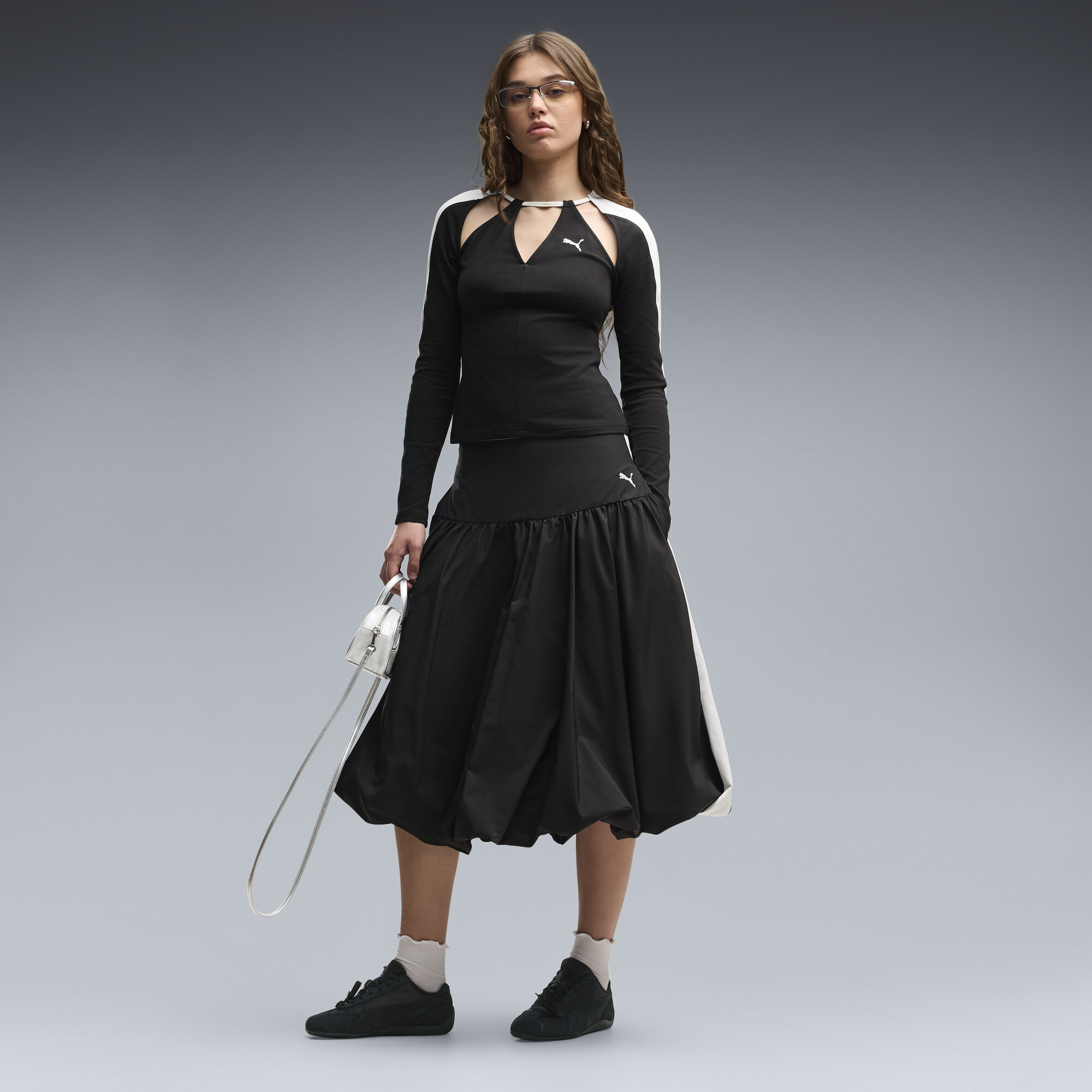 PUMA T7 Balloon Midiskirt Damen, Accessoires, Schwarz, M