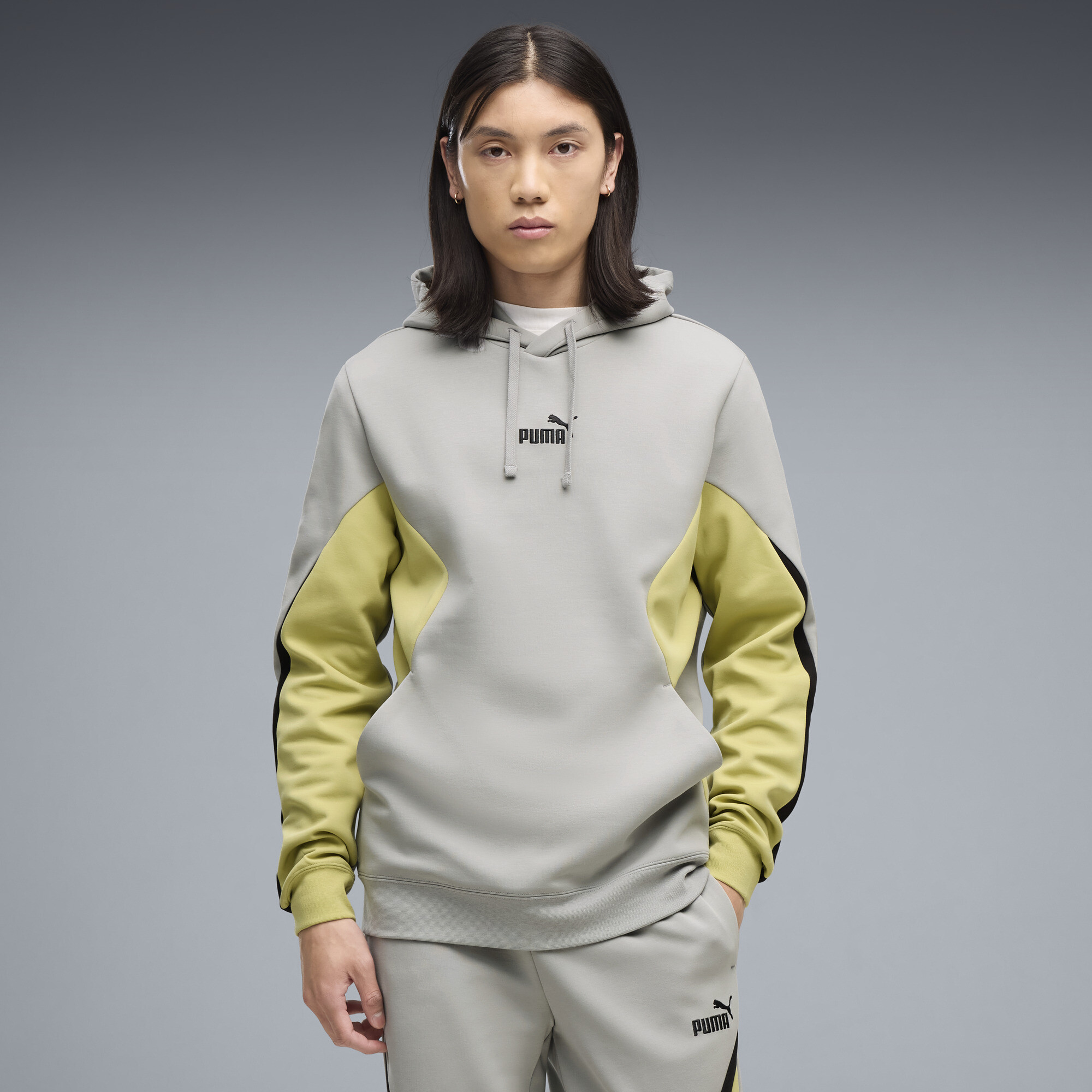 PUMA Essentials Colourblock Hoodie Herren, Kleidung, Grau, L