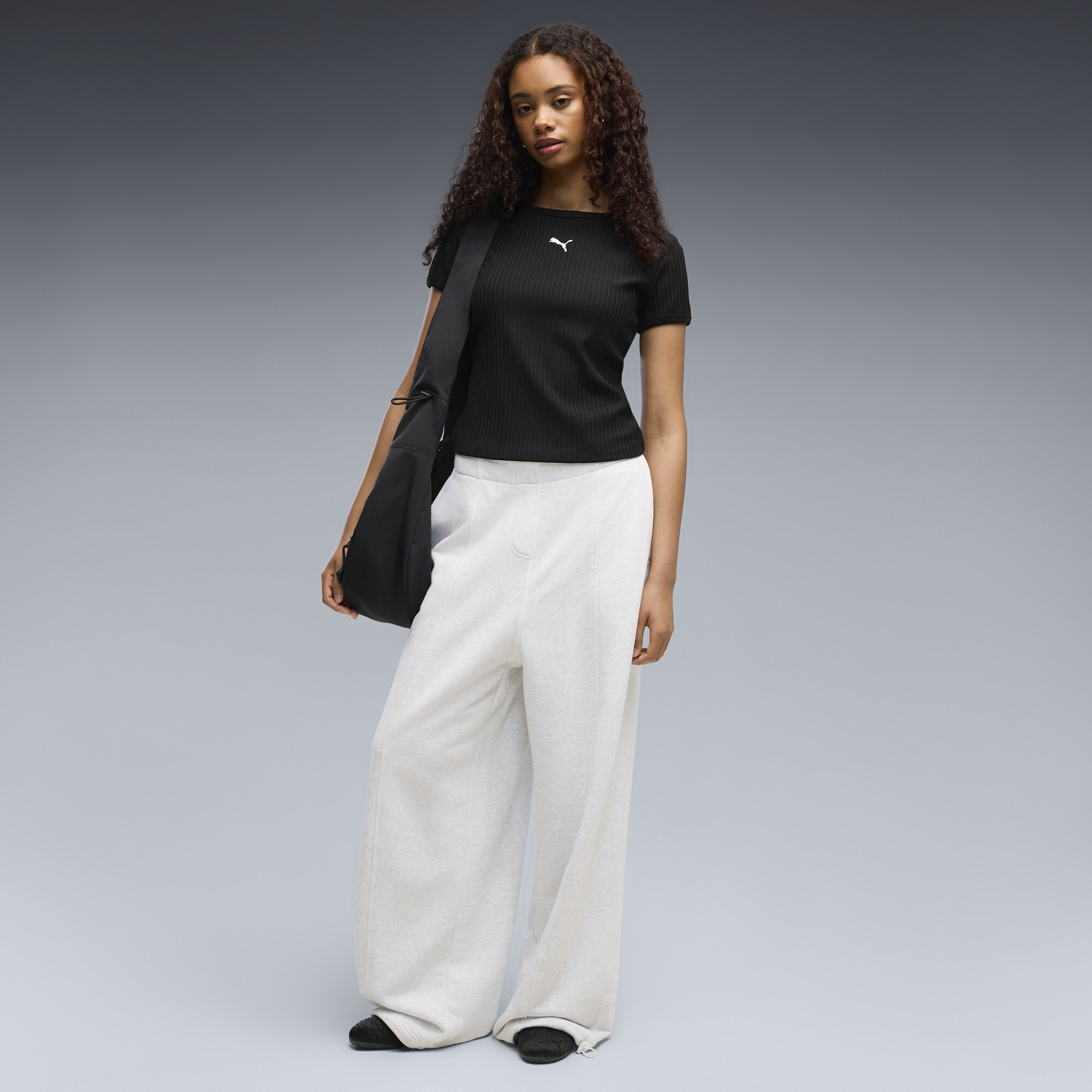PUMA Essentials Slouchy Pintuck Oversized Hose Damen, Kleidung, Weiß, XL