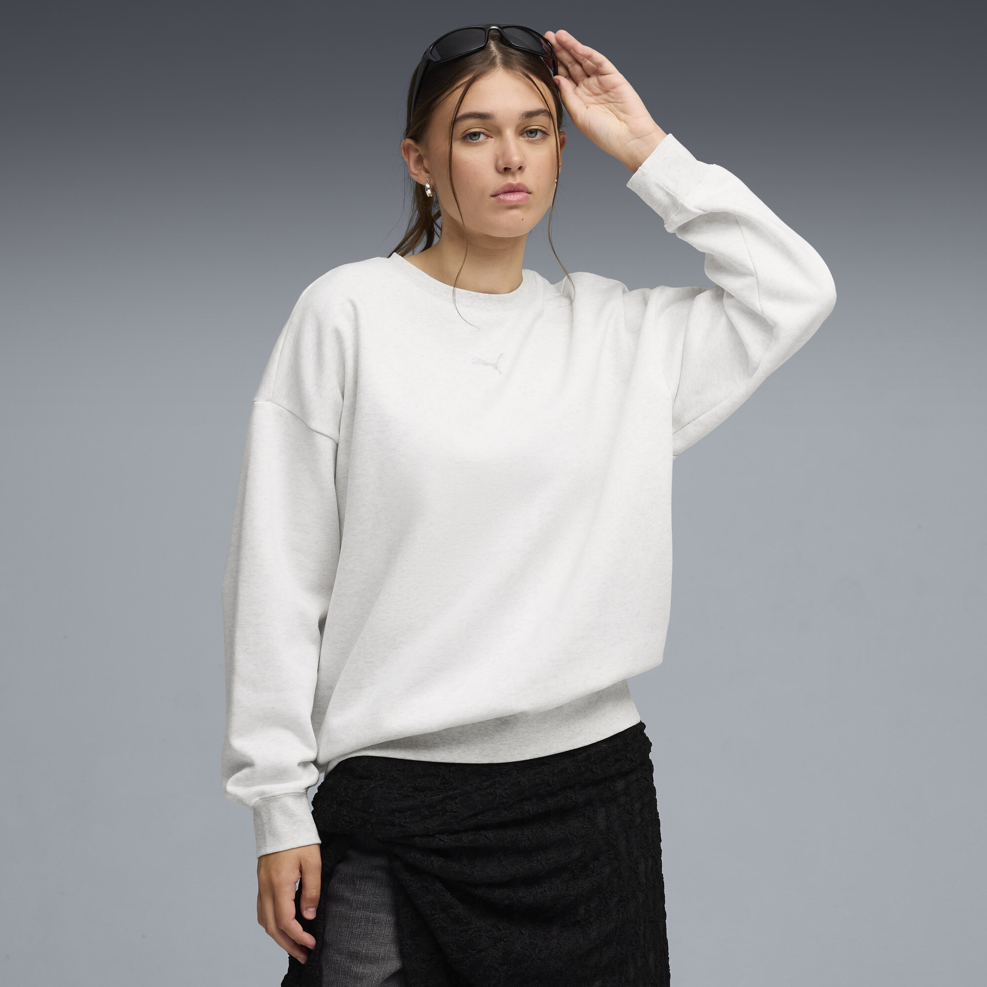 PUMA Essentials Oversized Sweatshirt Damen, Kleidung, Weiß, S
