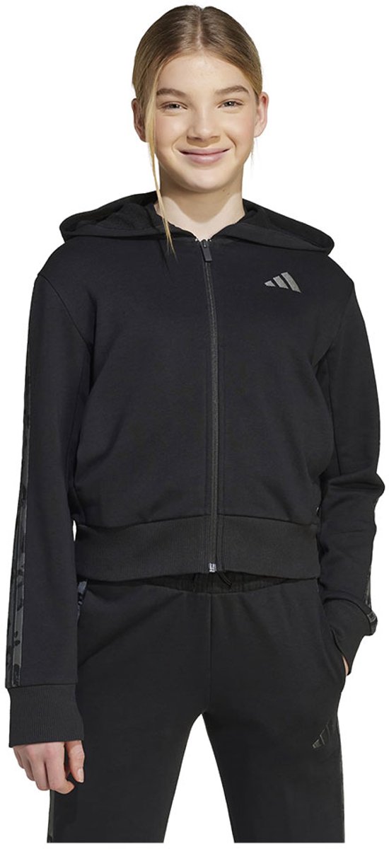 Mädchen-Trainingsjacke mit Kapuze adidas 3-Stripes Animal