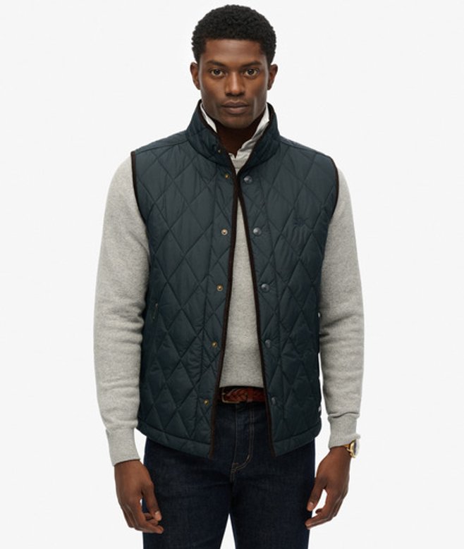 Superdry Herren Gesteppte Estate Weste Navy - Größe: L