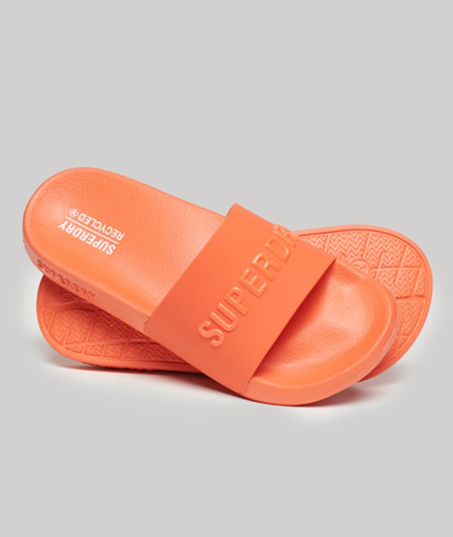 Superdry Damen Code Logo Badeschlappen Orange - Größe: S