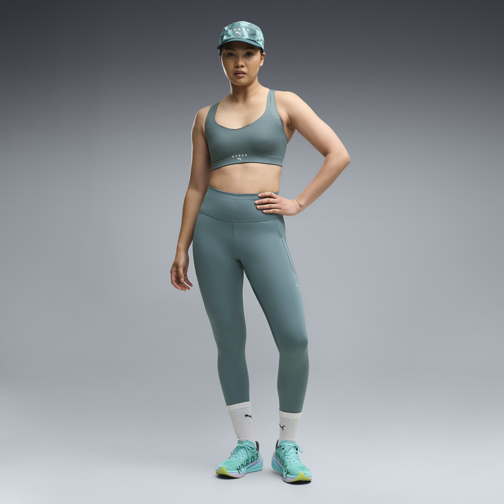 PUMA x HYROX PWRMODE 7/8-Leggings Damen, Accessoires, Grün, XL