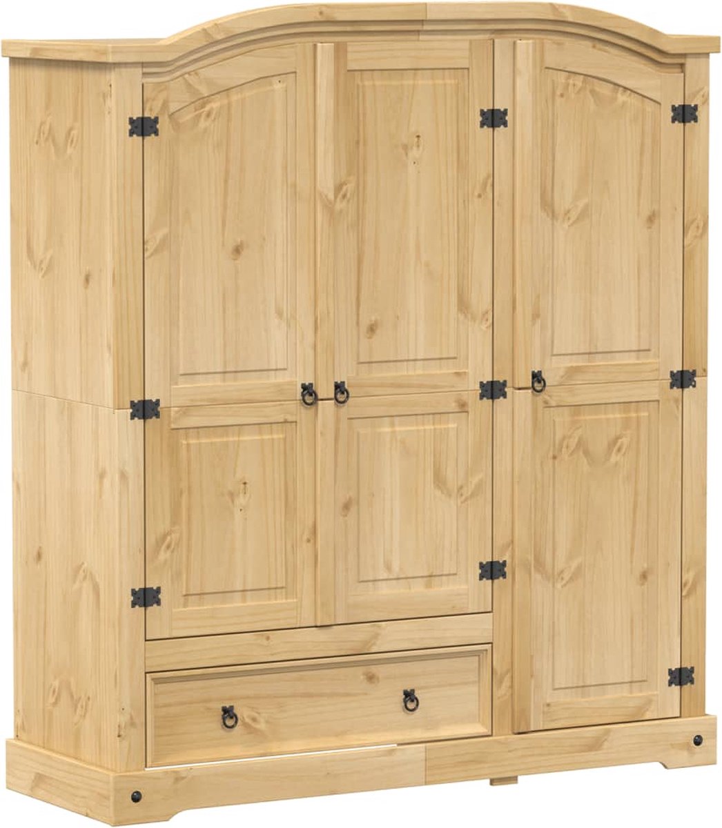 Vidaxl Kleiderschrank Corona, 151,5X52X170 Cm, Massivholz Kiefer