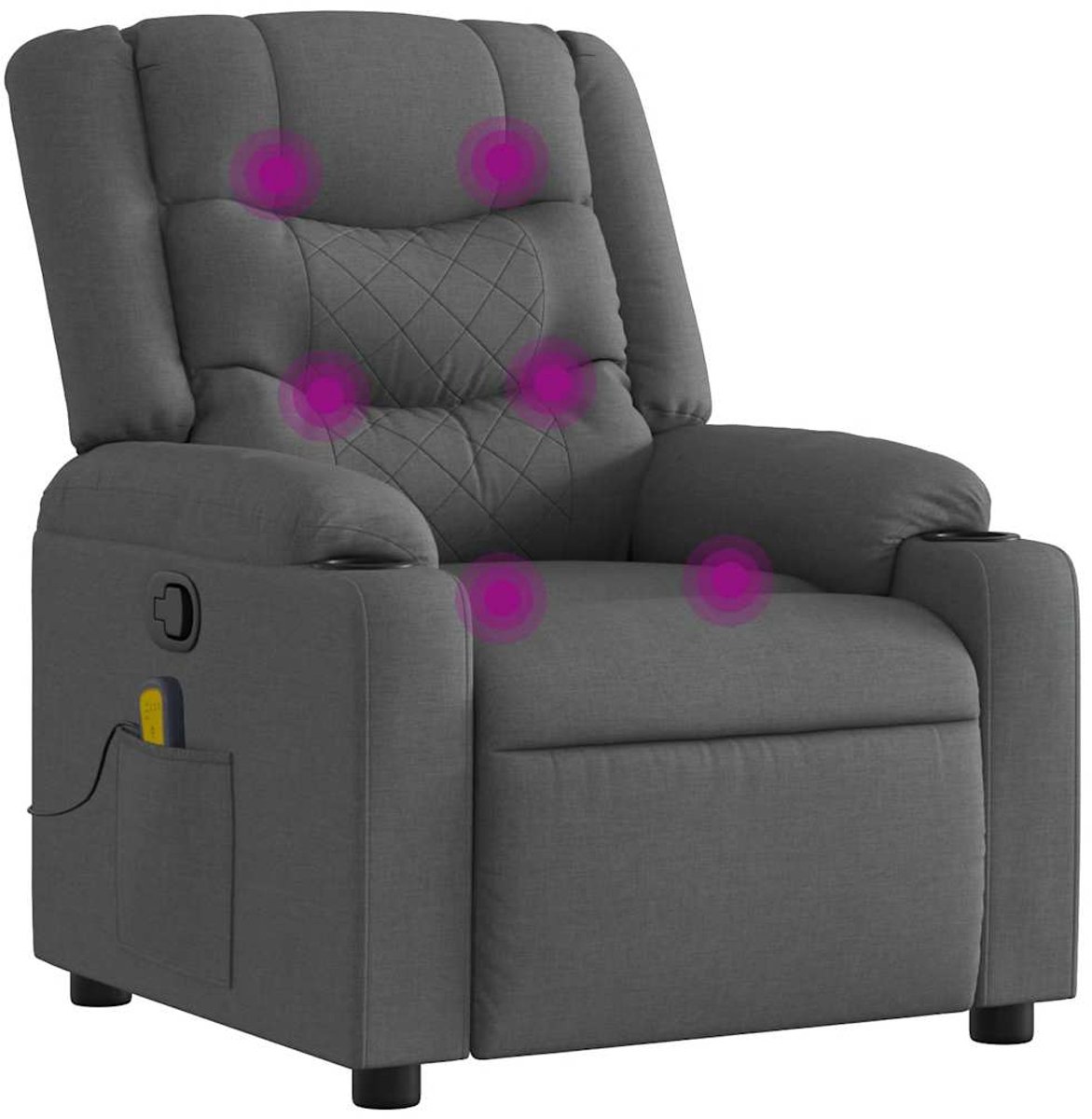 Vidaxl Schlafsofa mit Massagefunktion, Dunkelgrau, Stoffbezug