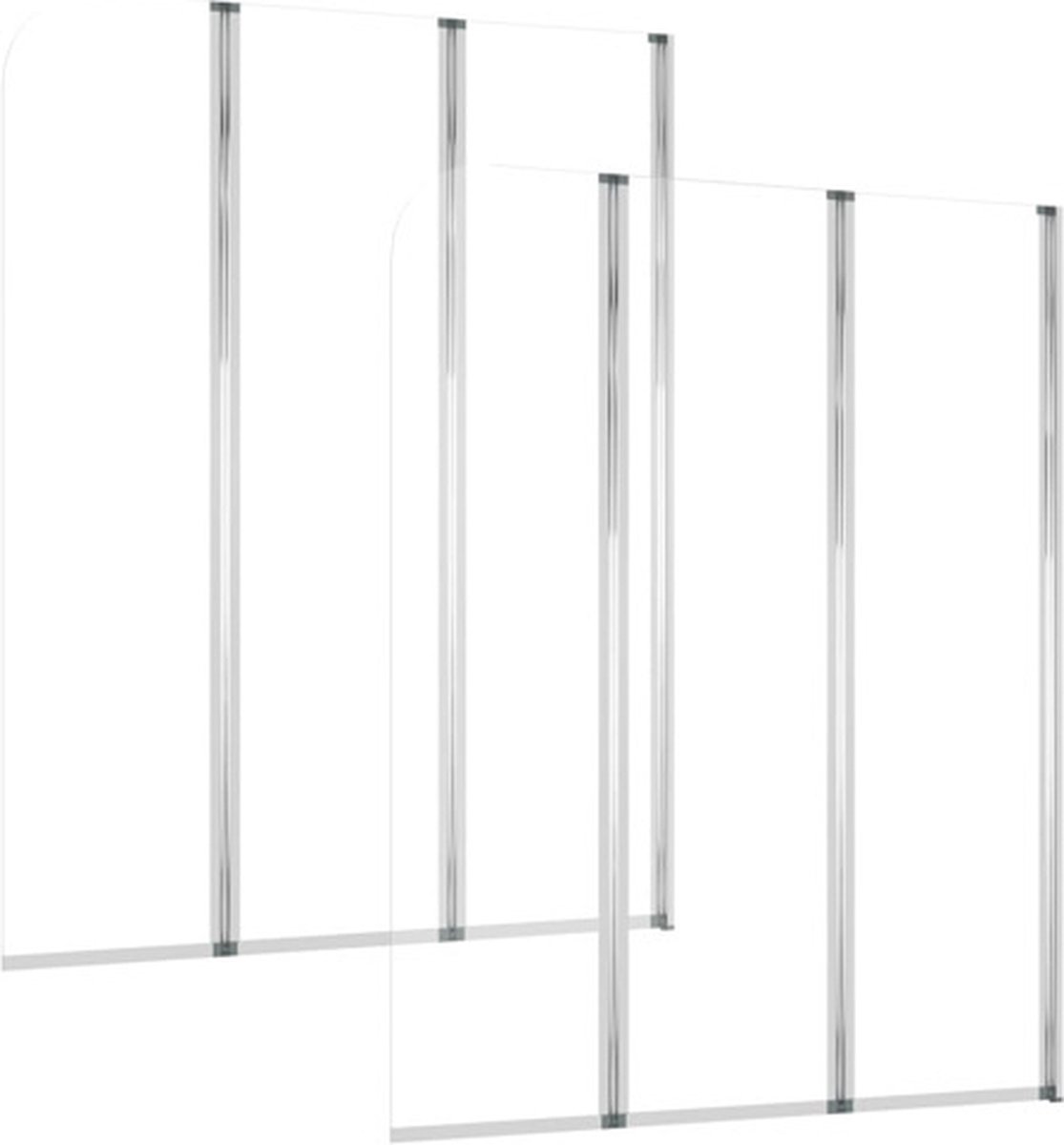 Vidaxl 2 Duschwandelemente für Badewanne, 104X130 Cm, Gehärtetes Glas, Transparent