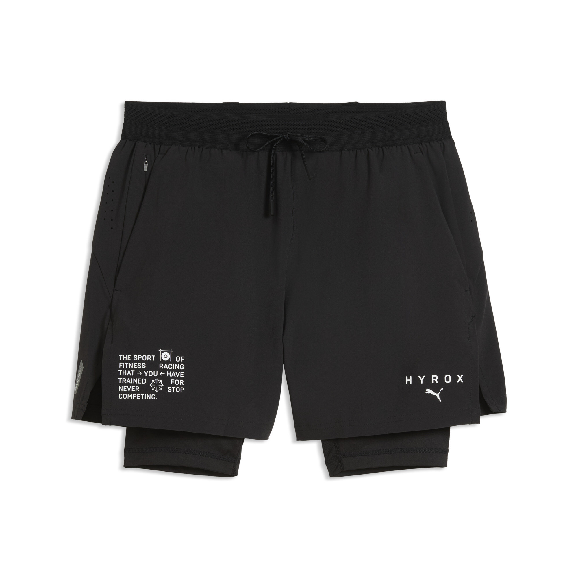 PUMA x HYROX PWRMODE 2-in-1 Shorts Herren, Accessoires, Schwarz, L