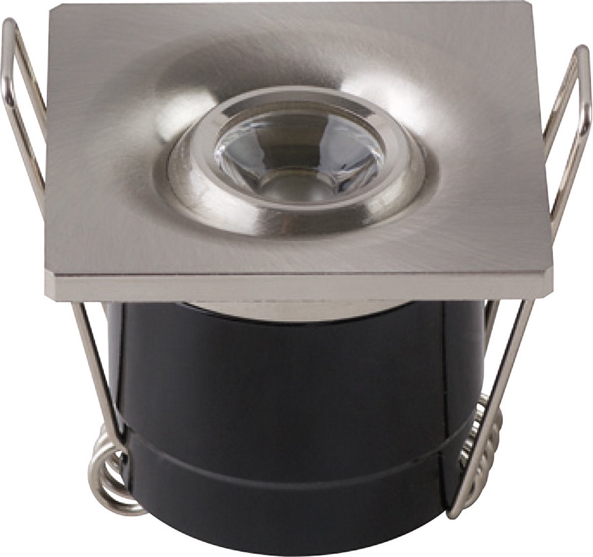Mini-Spot-LED 1W schwenkbar quadratisch Mattchrom
