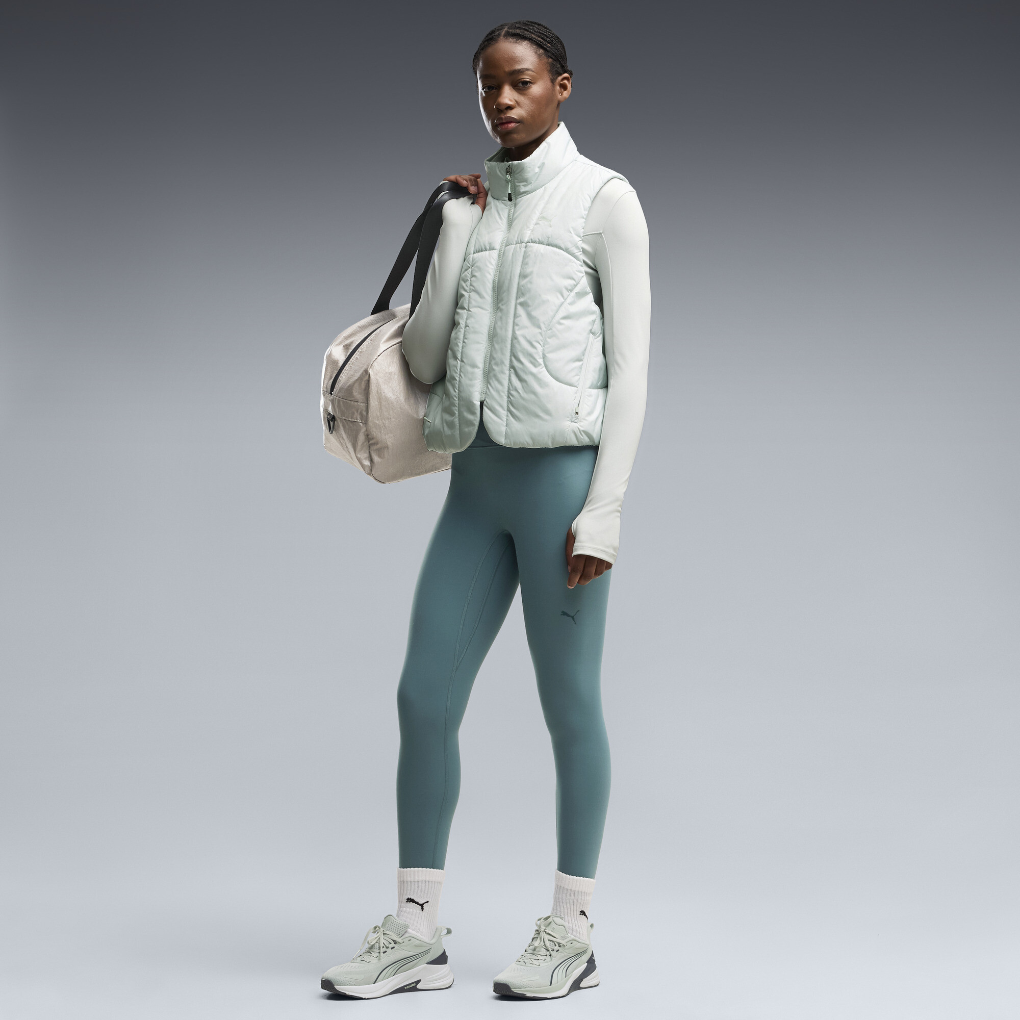 PUMA SHAPELUXE High-Waist-Trainingsleggings Damen, Kleidung, Grün, L