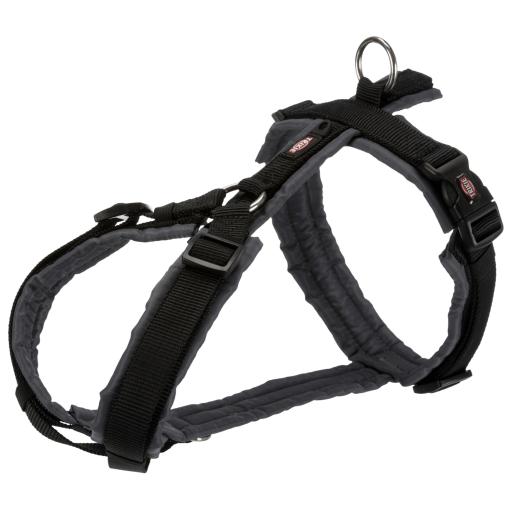 Trixie Premium Trekking Hundegeschirr - schwarz/graphit - M-L