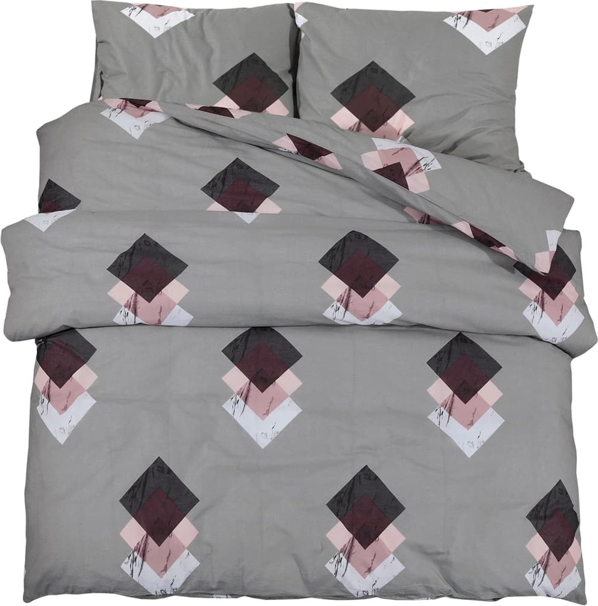 Vidaxl Bettwäsche-Set, Grau, 140X200 Cm, Baumwolle