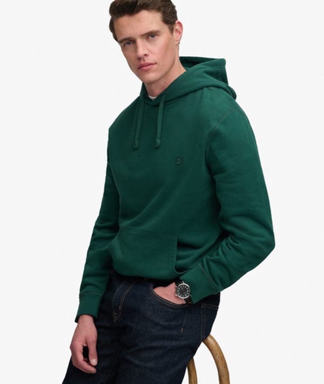 Superdry Herren Essential SD Co Logo Kapuzenpullover Green - Größe: Xxl