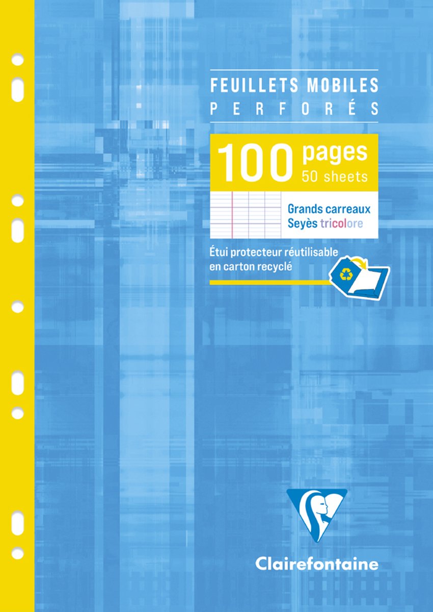 5 x Clairefontaine Ringbucheinlagen A4 kariert mit Rand 100 Blatt