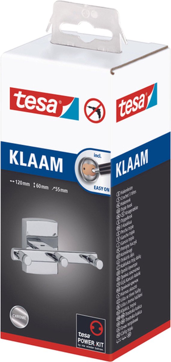 Tesa Hakenleiste Klaam verchromt inkl. Klebelösung