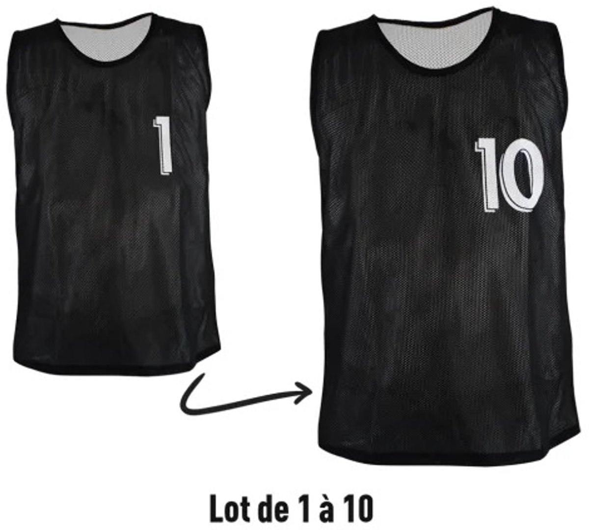 Nummerierte wendbare Westen Sporti N° 1 - 10 (x10)