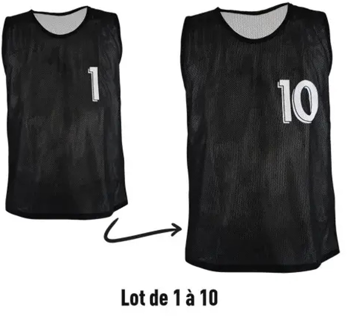 Nummerierte wendbare Westen Sporti N° 1 - 10 (x10)