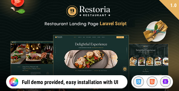 Restoria - Luxury Restaurant Booking Laravel Website