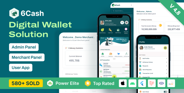 6Cash – Digital Wallet Mobile App with Laravel Admin Panel<span class="gpld-real-date-source" style="display:none !important;">Feb 10, 2026</span>