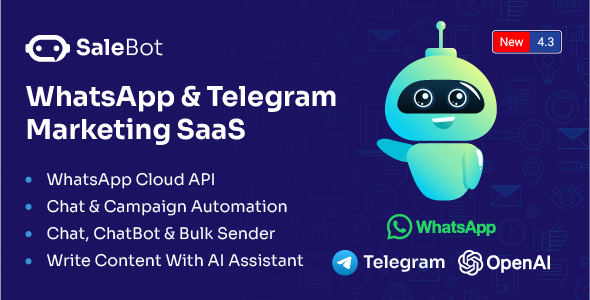 SaleBot - WhatsApp And Telegram Marketing SaaS - ChatBot & Bulk Sender