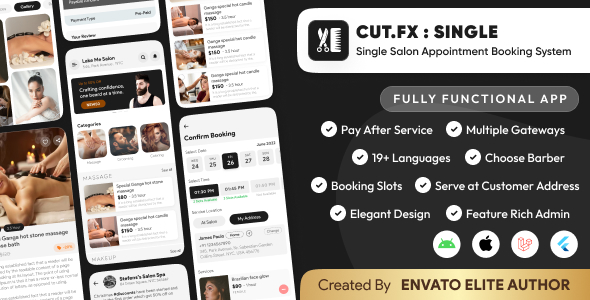 Single Cutfx : Salon Appointment Booking System with Salon Admin & Mobile App | Laravel & Flutter<span class="gpld-real-date-source" style="display:none !important;">Feb 10, 2026</span>