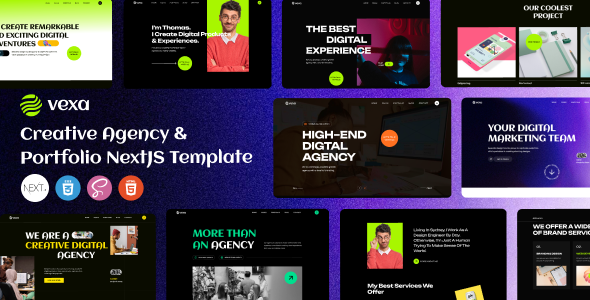 Vexa Creative Agency & Portfolio NextJS Template Preview