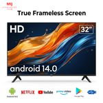 Mi+ 32 Inch Frameless HD LED Smart TV – Android 14, HD Display, 12 Month Warranty, HDMI, USB