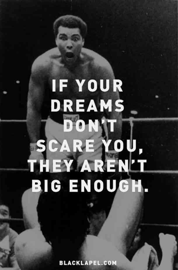 Muhammad Ali Dream Quote Poster: Bold Motivation in Black and White visual reference