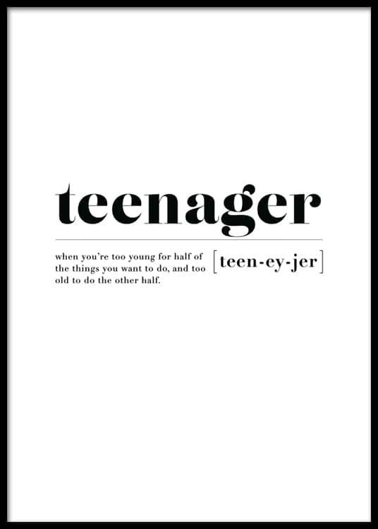The Word “Teenager” as a Visual Identity Poster visual reference