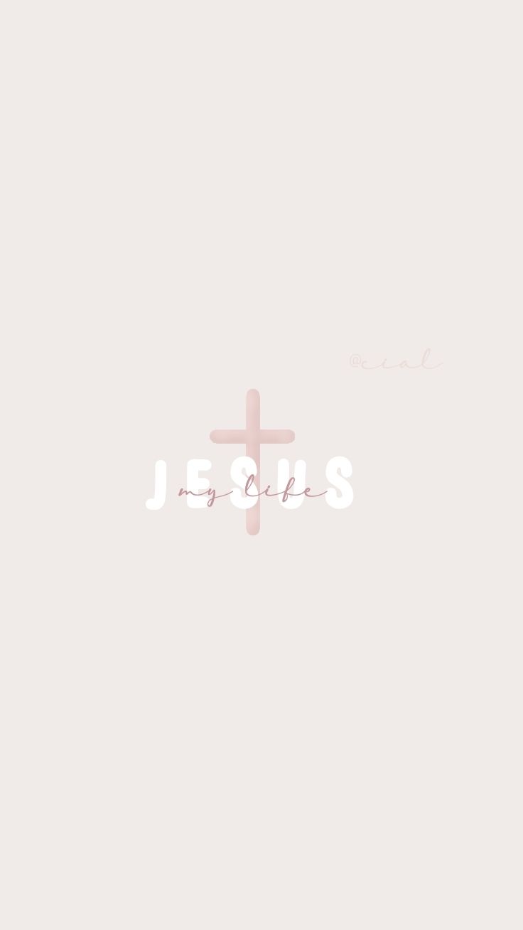 Jesus, My Life Minimal Pink Cross Wallpaper visual reference