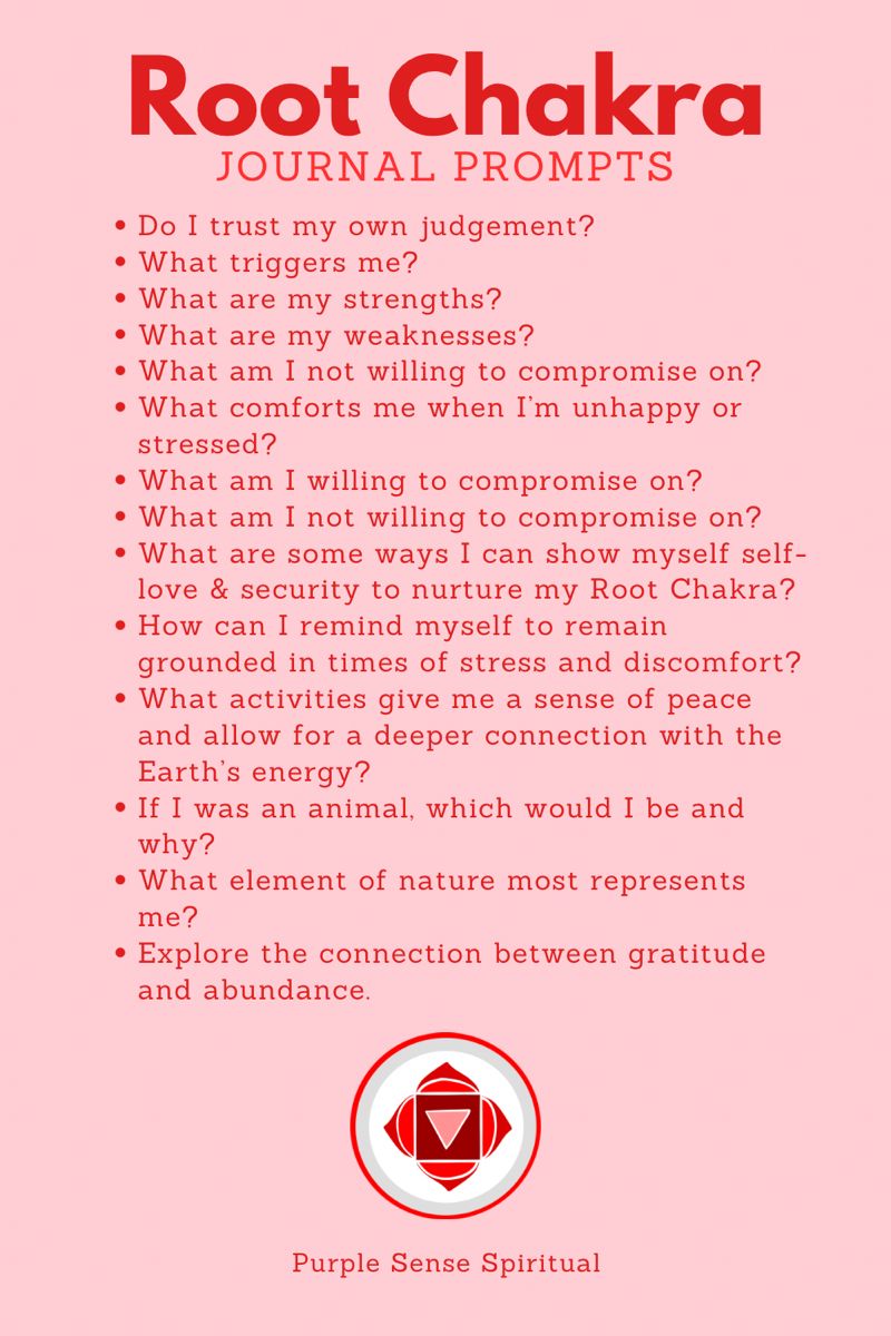 Root Chakra Journal Prompts for Grounding and Self-Reflection visual reference