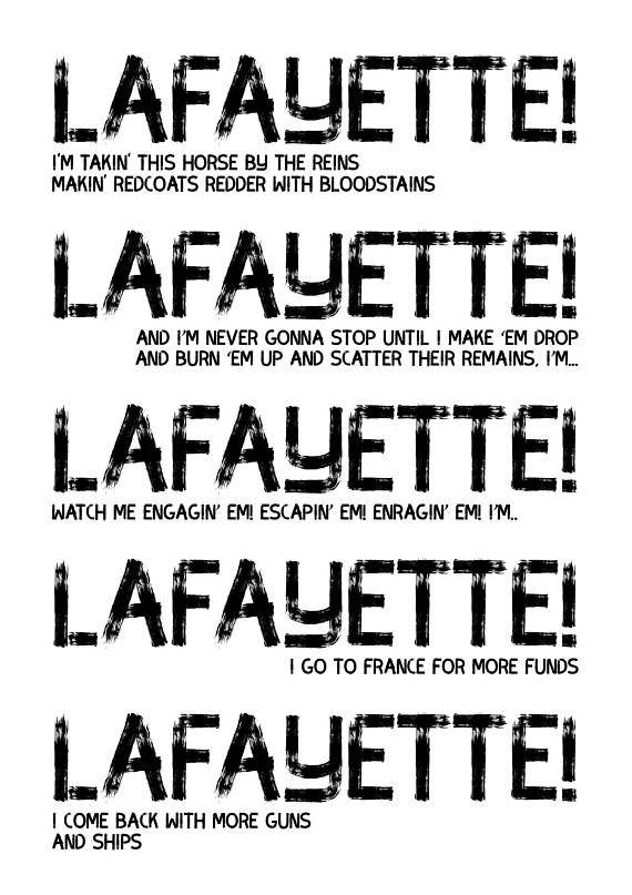 “Lafayette!” Typography Poster: Rhythm, Repetition, and Musical Energy visual reference