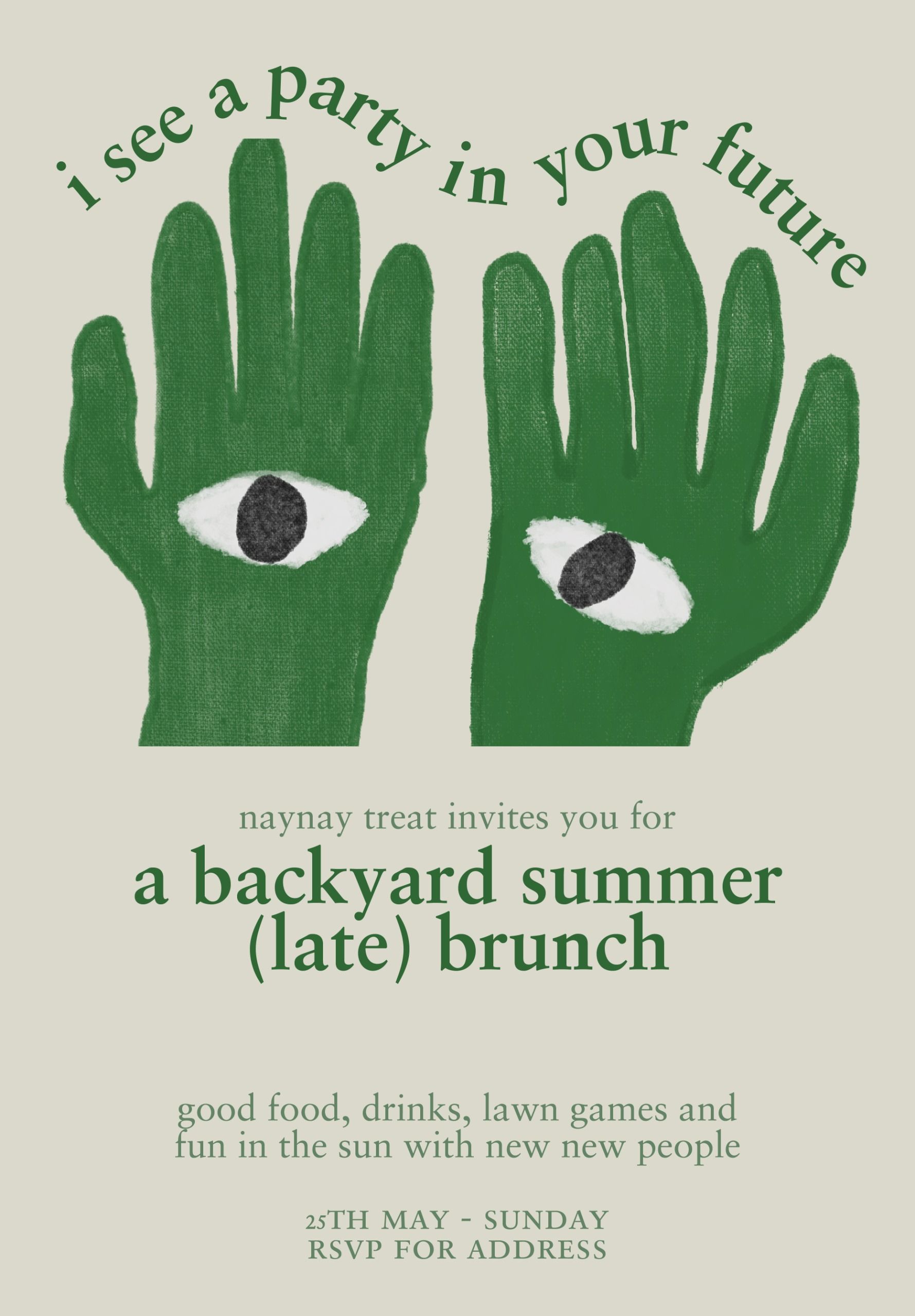I See a Party in Your Future Summer Brunch Invitation visual reference