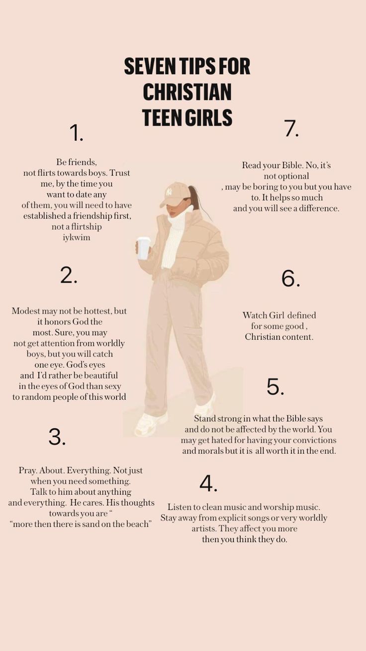 Seven Tips for Christian Teen Girls Infographic visual reference